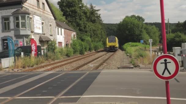 Treno Arrivo Jamioulx Belgio — Video Stock