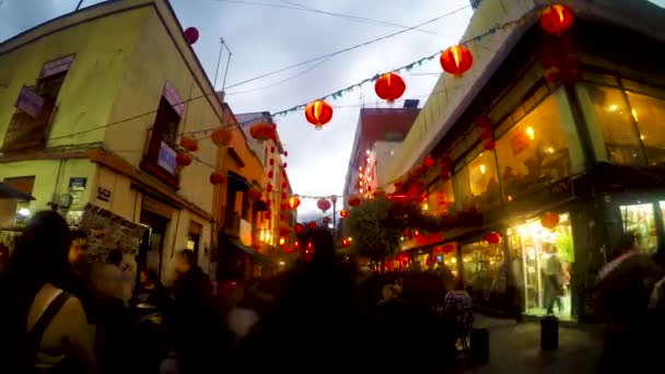 Dolores Caddesi Mexico City Deki Çin Kasabasında Zaman Aşımı — Stok video