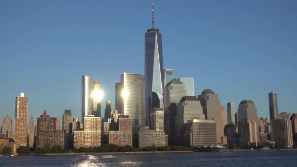 Torre Centro Comercial Mundial Nova Iorque Incluindo Skyline — Vídeo de Stock