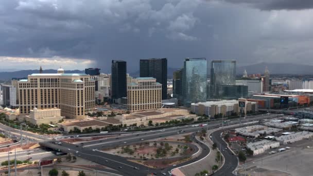 Scatto Statico Las Vegas Nevada Skyline Con Una Tempesta Estiva — Video Stock