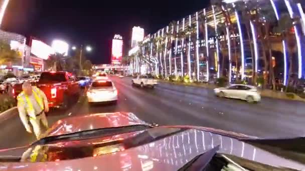 Hyperlapse Time Lapse Las Vegas Strip Med Aria Hotel Och — Stockvideo