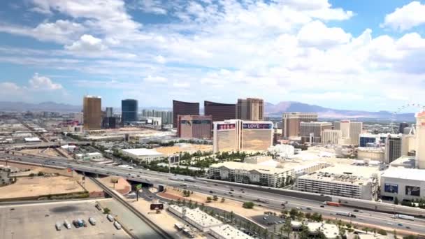 Las Vegas Nevada Skyline Ser Från Hög Position Väster Staden — Stockvideo