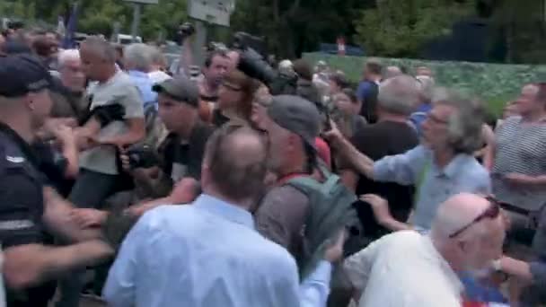 Quatro Pessoas Foram Detidas Enquanto Protestavam Frente Parlamento Polonês Julho — Vídeo de Stock