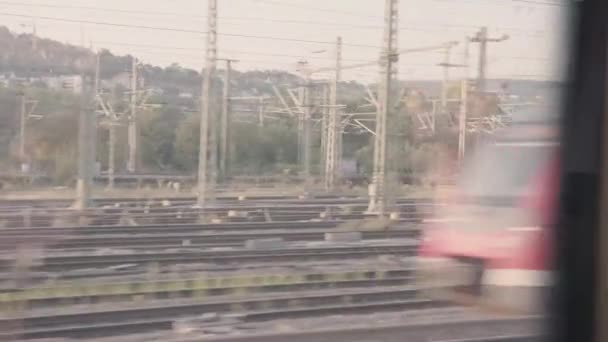 Skyline Treno Città — Video Stock