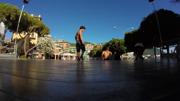 Vista Parkour Salto Jalá — Vídeo de stock