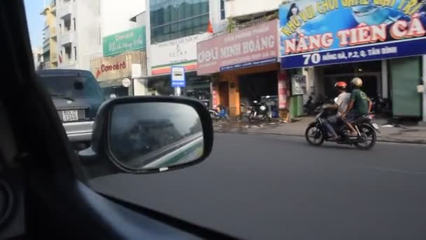 Chi Minh City Vietnam Giugno 2018 Trasporto Vietnam Attraverso Retrovisore — Video Stock