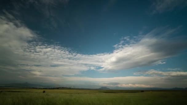 Wolken Timelapse Met Uitzicht Prachtige Zuidelijke Drakensberg Bergen Verte Tijdens — Stockvideo