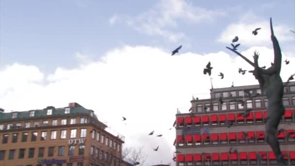 Estocolmo Downtown Mercado Livre Perto Konserthuset Hotorget — Vídeo de Stock