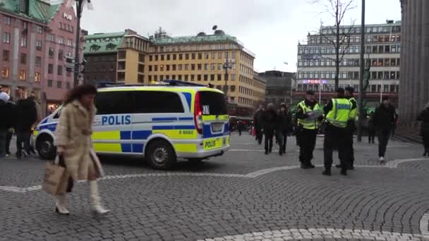 Stockholm Concert Hall Downtown Konserthuset Hotorget — Stock video