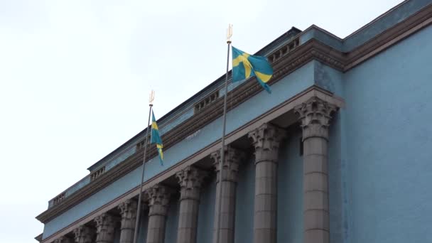 Stockholm Concert Hall Śródmieście Konserthuset Hotorget — Wideo stockowe