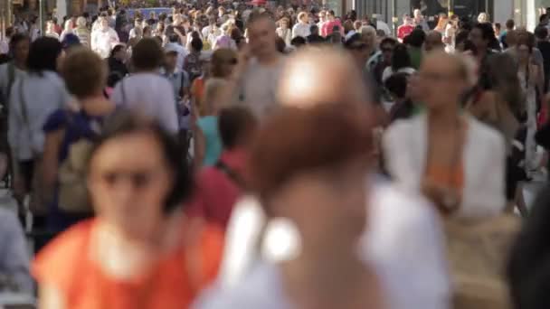 Stockholm Şehir Merkezi Yürüyüş Sokağı Kalabalık Cadde Sveç Turizm — Stok video