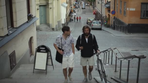 Vida Cotidiana Centro Estocolmo — Vídeo de Stock