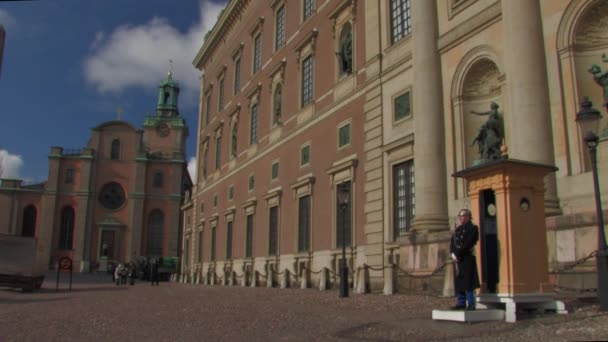 Królewska Straż Pałacowa Sztokholmie — Wideo stockowe