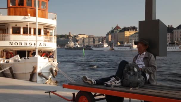 Stockholm Prachtige Waterwegen Die Door Stad Lopen — Stockvideo