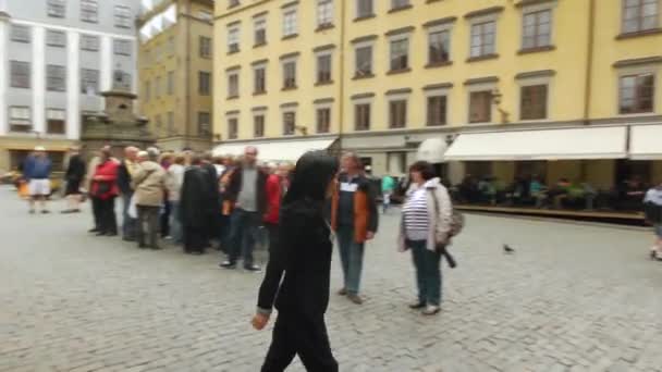 Walking Stockholm Scenic Old Town Steadicam — Stock Video