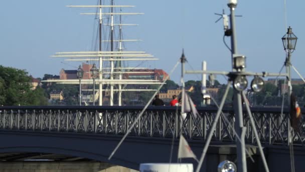 Stockholms Schöne Wasserstraßen Die Durch Die Stadt Führen — Stockvideo