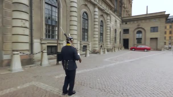 Служба Охраны Королевского Дворца Стокгольме — стоковое видео
