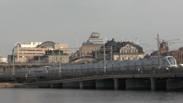 Stockholm Prachtige Waterwegen Die Door Stad Lopen — Stockvideo