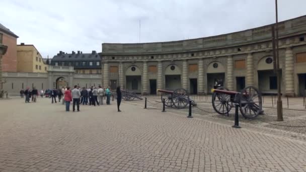 Guardias Del Palacio Real Estocolmo Servicio — Vídeos de Stock