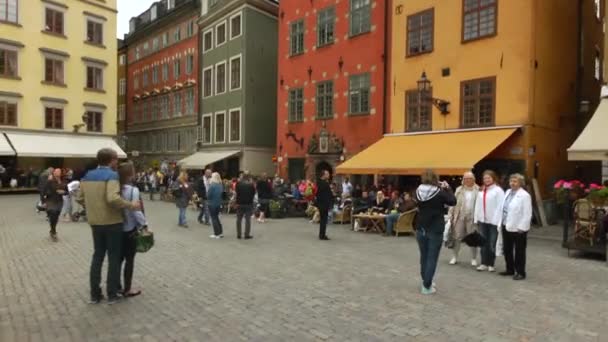 Promenad Genom Stockholms Natursköna Gamla Stad Med Steadicam — Stockvideo