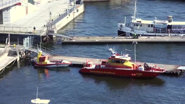 Stockholm Busy Scenic Saltsjon Waterway Full Ferries Ships — Vídeo de stock