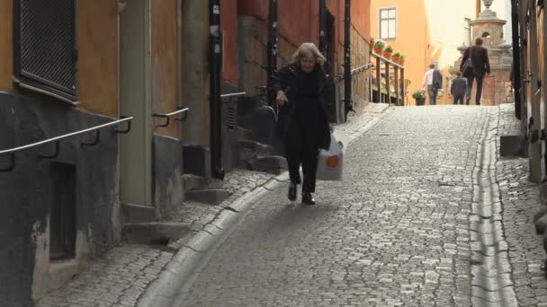 斯德哥尔摩的风景秀丽的古城充满了文化和美妙的建筑 — 图库视频影像