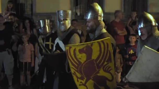 Lierna Daki Ortaçağ Kültürü Nün Tarihi Yeniden Nşa Edilmesi — Stok video