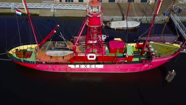 Boot Hafen Von Den Helder — Stockvideo