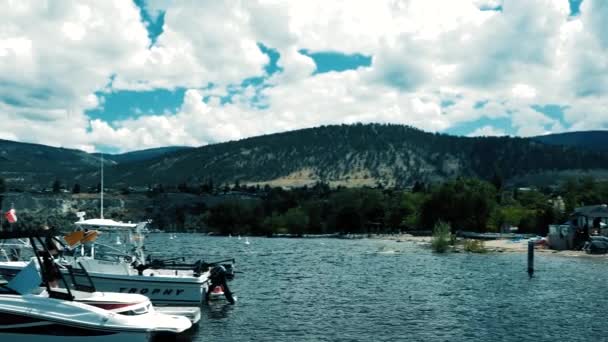 Penticton Dock Pan Shot Dock Lake — Stock Video