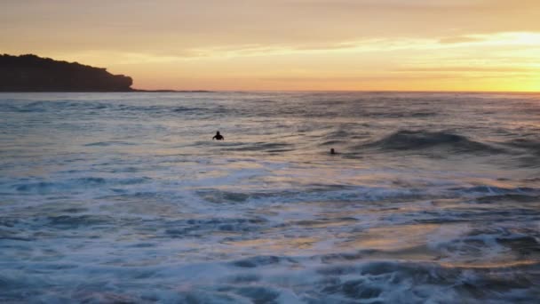 Lenta Esposizione Nuotatori Mattina Presto Sydney Australia Beach Sunrise Beach — Video Stock