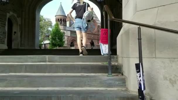 Uitzicht Universiteitscampus Van Princeton — Stockvideo