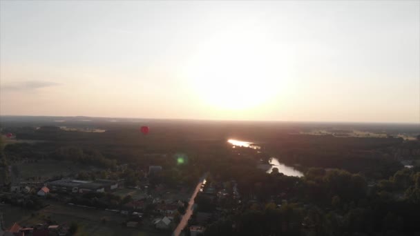 Ballons Flying Sun Set — Stock Video