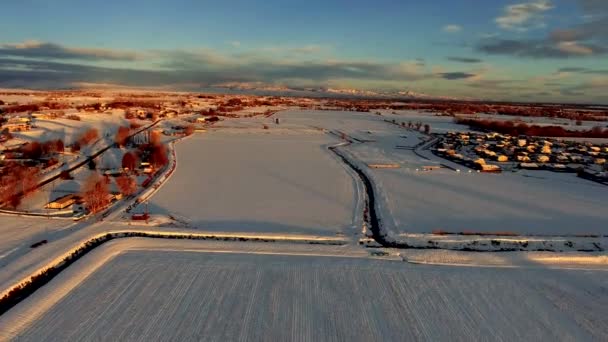 Ein Luftbild Von Middleton Idaho Frühen Morgen Wenn Die Sonne — Stockvideo