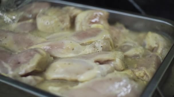 鸡在炎热的日子里被烤了 — 图库视频影像