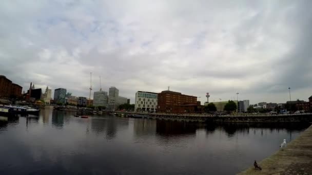 Liverpool Panning Timelapse Filmagens Hora Dia — Vídeo de Stock