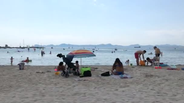 Bonito Lapso Tiempo Con Playa Alcudia Palma Mallorca — Vídeos de Stock