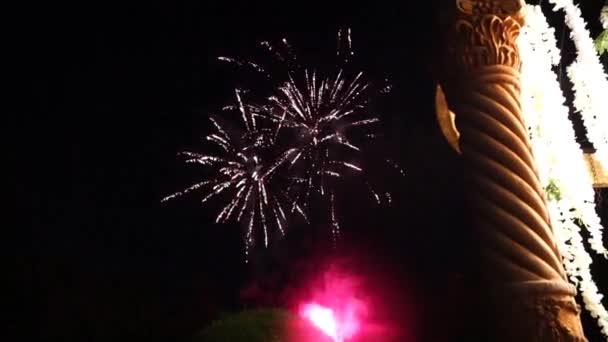 Feuerwerk Während Einer Hochzeit Frankreich — Stockvideo