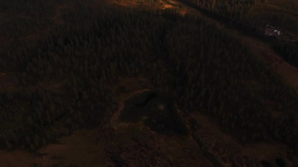 スレンの山の中でスウェーデンの森のドローン撮影 — ストック動画