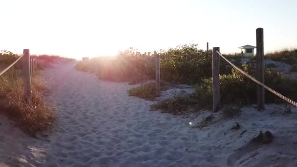 Luftaufnahme Des Eingangs Einem Aufregenden Strand Venedig Florida Während Des — Stockvideo