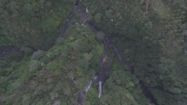 Niezły Dron Wodospadowy Bali Jest Wodospad Sekumpul Położony Północnej Bali — Wideo stockowe