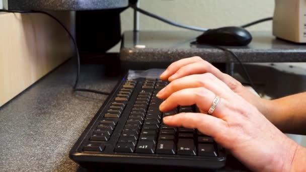 Woman Typing Keyboard — Stock Video