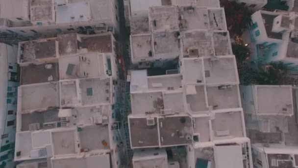 Daken Mykonos Griekenland Drone Aanzicht — Stockvideo