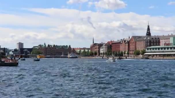 Canali Copenhagen Pieni Barche Affollate Kayak — Video Stock