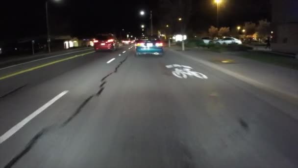 Conducción Nocturna Delante Del Coche Gopro — Vídeos de Stock