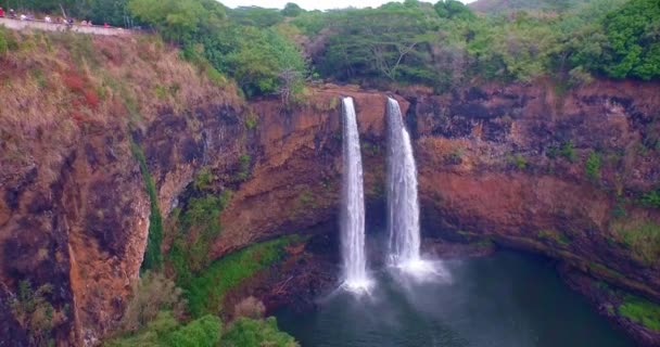 Wailua Falls Kauai Hawaii — Stockvideo