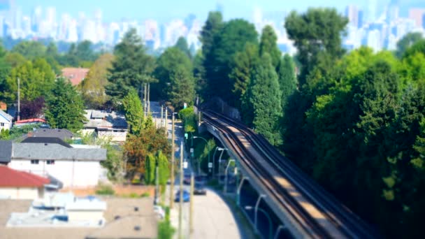 Ванкувере Провинция Британская Колумбия Движение Поездов Сдвинулось Мертвой Точки — стоковое видео
