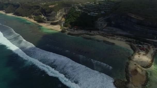 Drönare Skjuta Mealsti Stranden Jimbaran Bali — Stockvideo