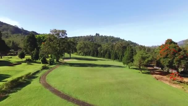 Een Schot Antenne Van Gat Van Handara Golfbaan Bedugul Bali — Stockvideo