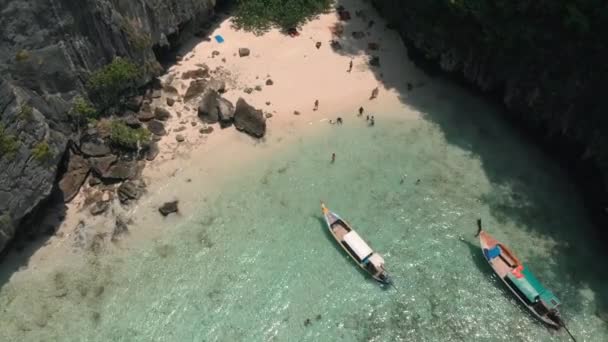 Efeito Drone Sobre Praia Tailândia — Vídeo de Stock