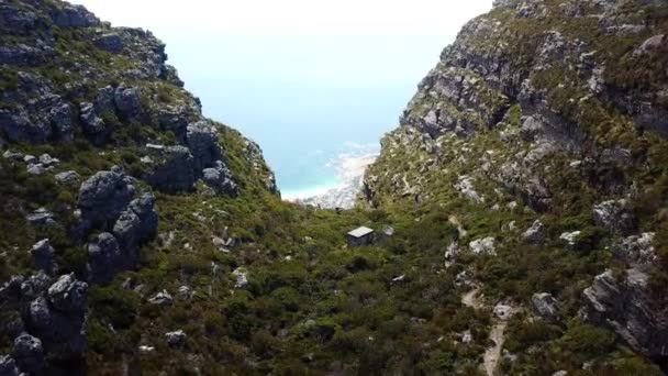 Drone Tiro Campamentos Bahía Fondo — Vídeos de Stock